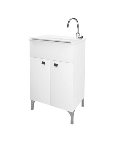 MOBILE LAVATOIO ANTA DOPPIA cm 50 x 50 x h.83 - bianco lucido