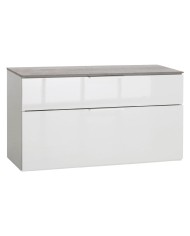 PANCA DOPPIO CASSETTO LINEA GALAVERNA cm. 35 x 90 x h.50 - cemento bianco