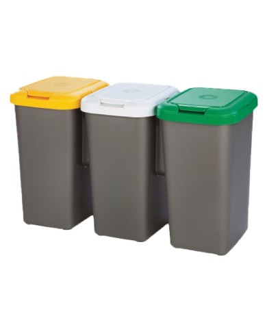 PATTUMIERA RACCOLTA DIFFERENZIATA SET TRIO 25 lt. cm 78,5 x 32 x 47,4
