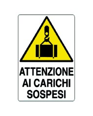 CARTELLO ATTENZIONE AI CARICHI SOSPESI cm 35 x 50