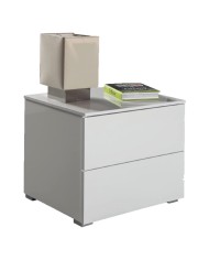 COMODINO LINEA PRIVILEGIO cm. 44 x 55 x h.44 - bianco laccato (2 cassetti)