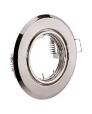 PORTAFARETTO LED ORIENTABILE IN METALLO colore satinato Ø 93 x h.27 mm. Ø imbocco 65 mm.