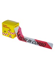 NASTRO SEGNALETICO LAVORI IN CORSO cm 7 x mt 200
