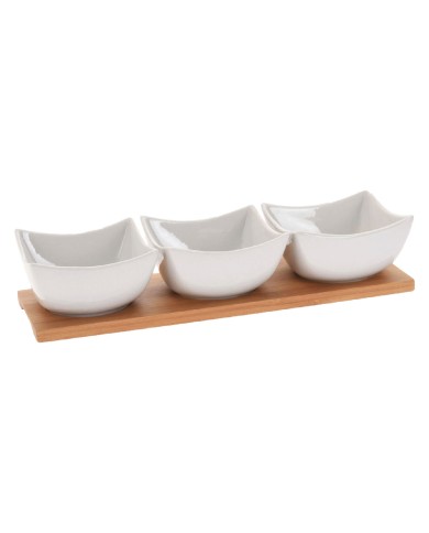 VASSOIO CON TRE CIOTOLE cm 30 x 10