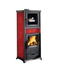 TERMOSTUFA A LEGNA TERMOROSSELLA PLUS FORNO DSA 4.0 11,1 kW - colore bordeaux