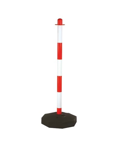 COLONNINA SEGNALETICA BICOLORE CON BASE cm 90