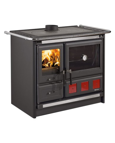 CUCINA A LEGNA ROSA XXL VST 8,5 kW - colore antracite e petra naturale