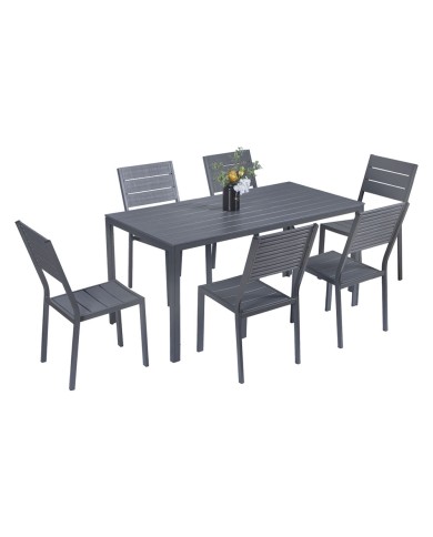 SET GIARDINO IN ACCIAIO BODRUM colore dark grey