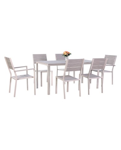 SET GIARDINO IN ACCIAIO ASSOS colore beige