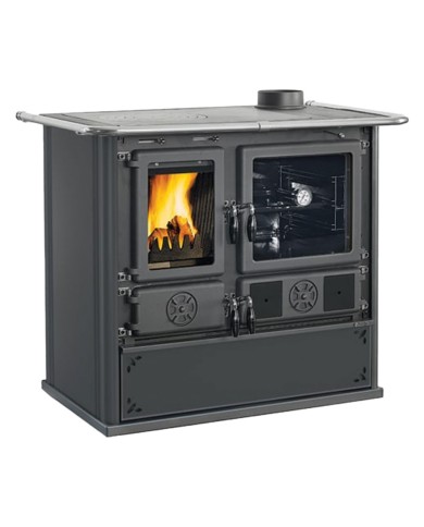 CUCINA A LEGNA ROSA XXL 5.0 VST STEEL 11 kW - colore nero antracite