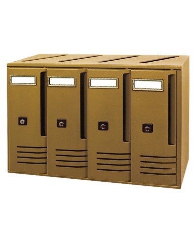 CASSETTA POSTALE SERIE CUBO C4 - cm 42 x 17,5 x H 30 verniciata bronzo