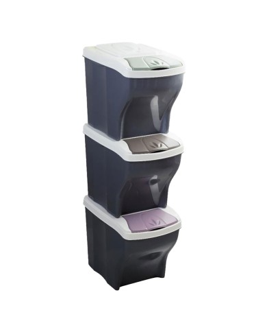 PATTUMIERA RACCOLTA DIFFERENZIATA SET POKER TRIS 20 lt. cm 28 x 40 x 31 h