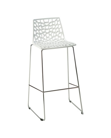 SEDIA SGABELLO IN METALLO PLASTICA SPIDER seduta bianca