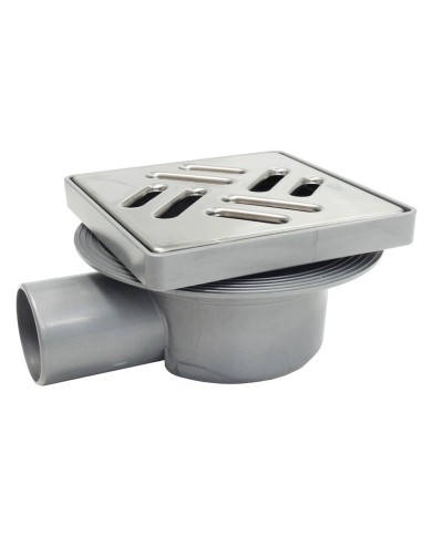 CHIUSINO SIFONATO REGOLABILE GRIGLIA ACCIAIO cm 11 x 11 x h. 7 - attacco Ø 40 mm