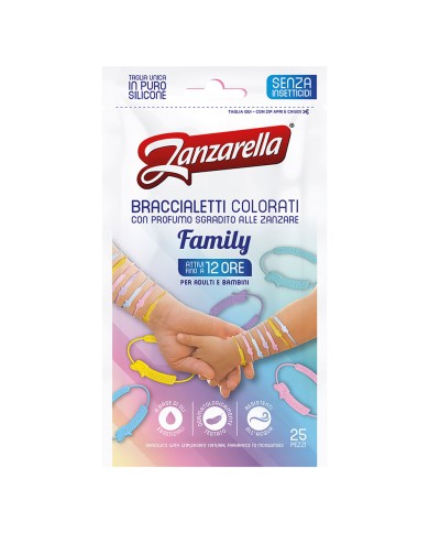 BRACCIALETTO ANTI ZANZARA FAMILY cf. 25 pezzi