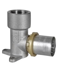 RACCORDO A PRESSARE CURVO CON FLANGIA 3 FORI ART. 410