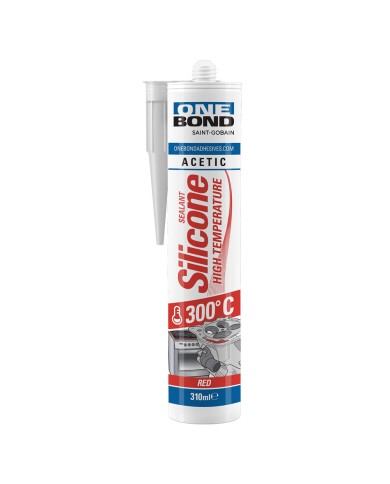 SILICONE ACETICO ALTA TEMPERATURA HIGH TEMPERATURE rosso ml 310