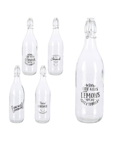 BOTTIGLIA IN VETRO DECORATA 1000 ml