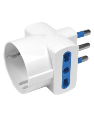ADATTATORE TRIPLO art.CE38B - spina 2P + T 16A (scatola appendibile)
