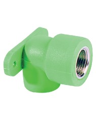 GOMITO A 90° FILETTATO FEMMINA CON STAFFA 20 x 1 2
