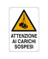 CARTELLO ATTENZIONE AI CARICHI SOSPESI cm 60 x 40