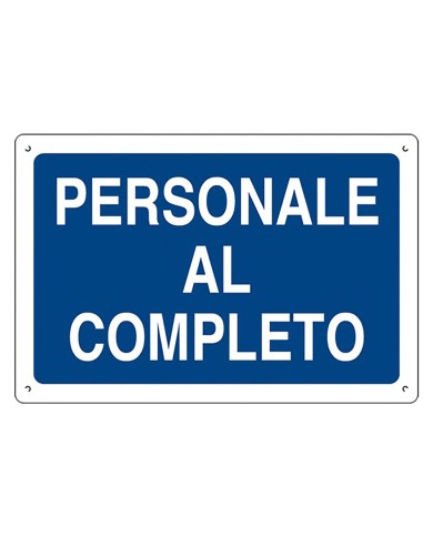 CARTELLO PERSONALE AL COMPLETO cm 40 x 60