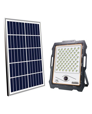 PROIETTORE A LED CON TELECAMERA E PANNELLO SOLARE 200W (pannello 20W) - 730 lumen