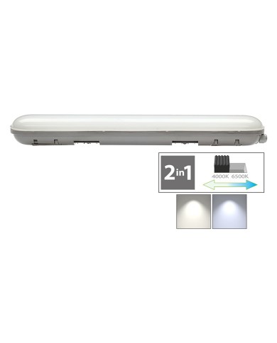 PLAFONIERA DOPPIO TUBO LED CAMBIA TONO 2 x