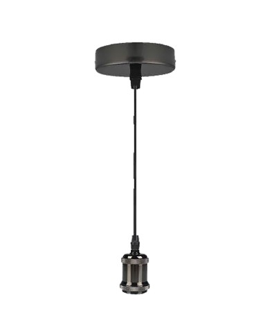 LAMPADARIO IN METALLO VINTAGE CM1010 colore cromo scuro