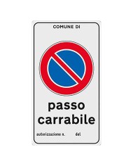 CARTELLO PASSO CARRABILE cm 45 x 25