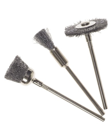 SET MINI SPAZZOLE PER TRAPANO set 3 pezzi