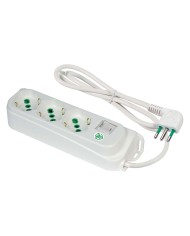 MULTIPRESA CON INTERRUTTORE ECO RELIFE 3 uscite spina 2P+T 10A - bianca