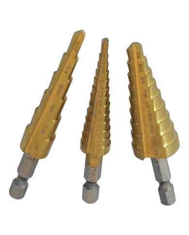 FRESA CONICA A GRADINI HSS IN SET 3 pezzi