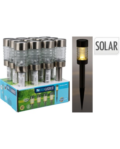 LAMPADA A ENERGIA SOLARE INOX cm 10 x h.26