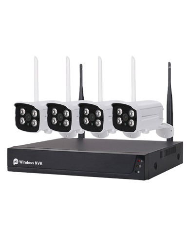 KIT VIDEOSORVEGLIANZA WIRELESS 455050 NVR wireless + 4 telecamere 3 MPX