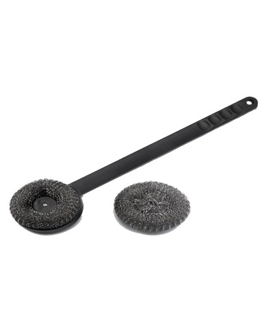 SPAZZOLA PER GRIGLIE CON SPUGNA ACCIAIO cm. 45