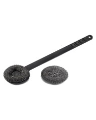 SPAZZOLA PER GRIGLIE CON SPUGNA ACCIAIO cm. 45