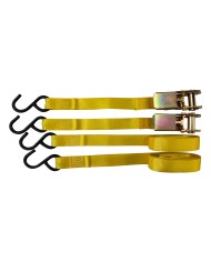 NASTRO DI ANCORAGGIO AD UNCINO mt. 4,5 x mm 25 - port.350 kg - pz.2 con cricchetto