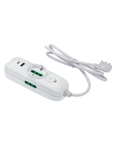 MULTIPRESA MINI TRIAX 2 mt. 1,5 - colore bianco