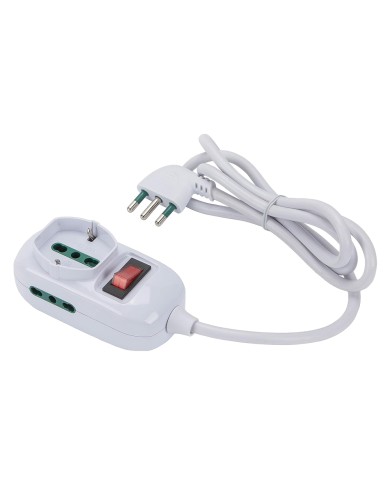 MULTIPRESA MINI TRIAX ECO mt. 1,2 - colore bianco