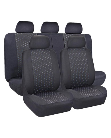 COPRISEDILE GOLDEN BLU set da 9 pezzi - 4 sedili + 5 poggitesta