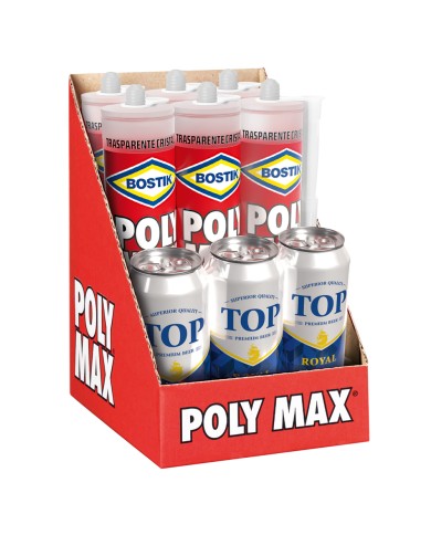 ESPOSITORE ADESIVO SIGILLANTE UNIVERSALE POLY MAX ORIGINAL EXPRESS 6 pz da gr 500 con 3 birre da 500 ml omaggio