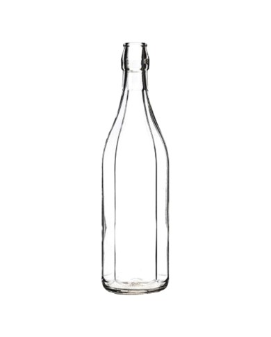 BOTTIGLIA IN VETRO COSTOLATA 1000 ml bianca - tappo 7943200
