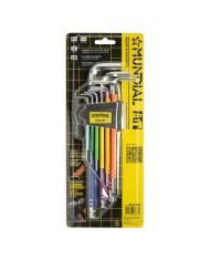 CHIAVI ESAGONALI PLASTIFICATE EXTRA LUNGHE IN SERIE (1,5-10) 9 pezzi