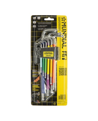 CHIAVI TORX PLASTIFICATE EXTRA LUNGHE IN SERIE (T10-T50) 9 pezzi