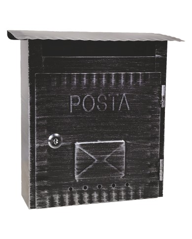 CASSETTA POSTALE IBISCO cm 26x9,7x h 29 - argento antico