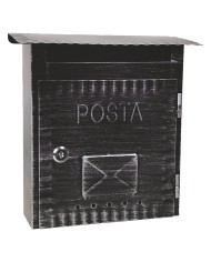 CASSETTA POSTALE IBISCO cm 26x9,7x h 29 - argento antico