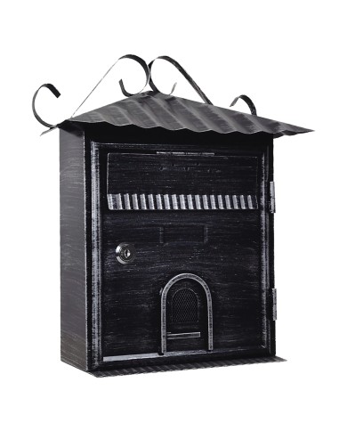 CASSETTA POSTALE FIORDALISO cm 30x10,5x h 36 - argento nero antico