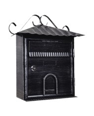 CASSETTA POSTALE FIORDALISO cm 30x10,5x h 36 - argento nero antico