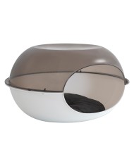 CUCCIA CON CUSCINO LUNA bianco fumè - cm 57 x 48 x h. 31